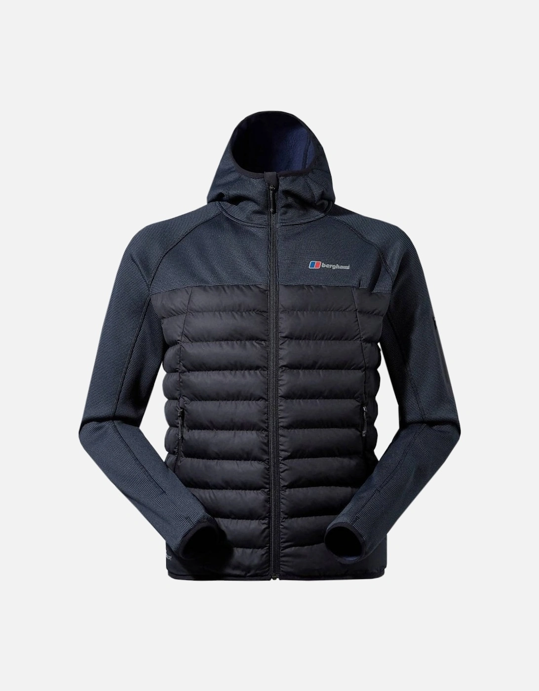 Men's Grey/ Black Pravitale Hybrid Hooded Fleece Jacket, 10 of 9