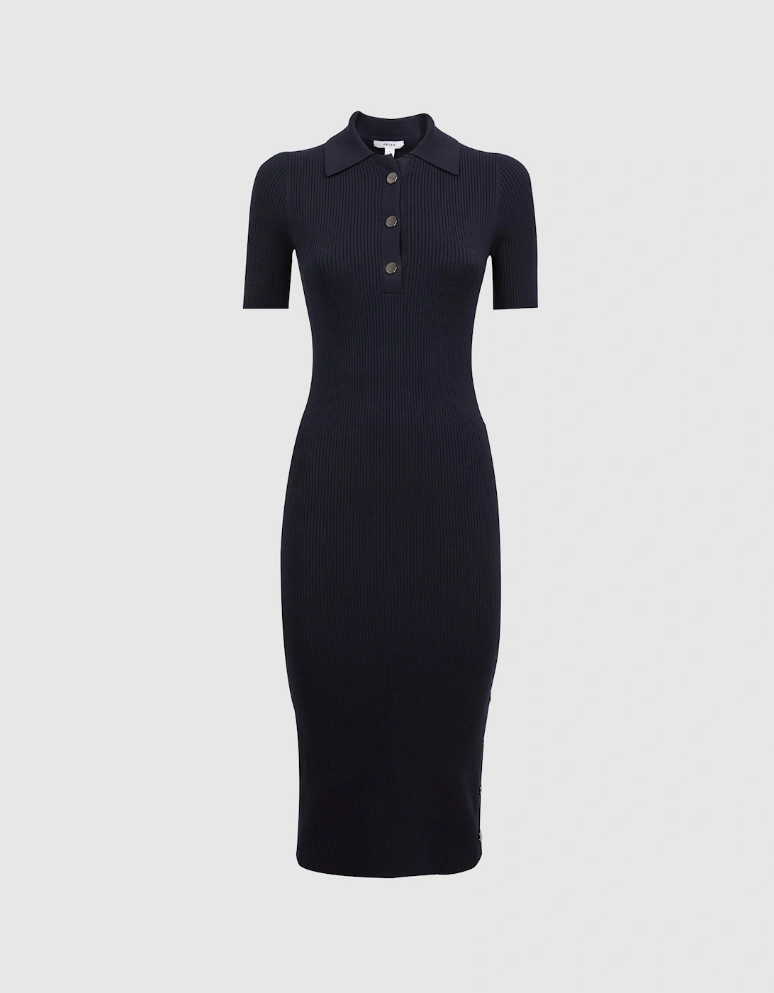Knitted Bodycon Polo Midi Dress, 2 of 1