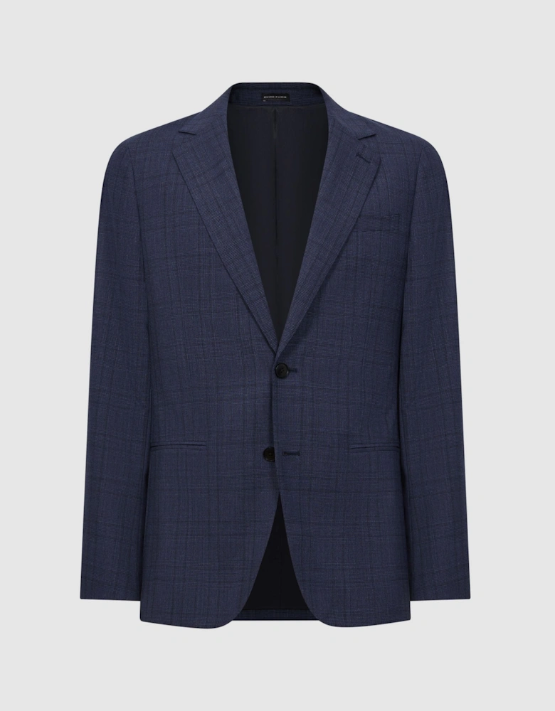 Slim Fit Wool Checked Blazer