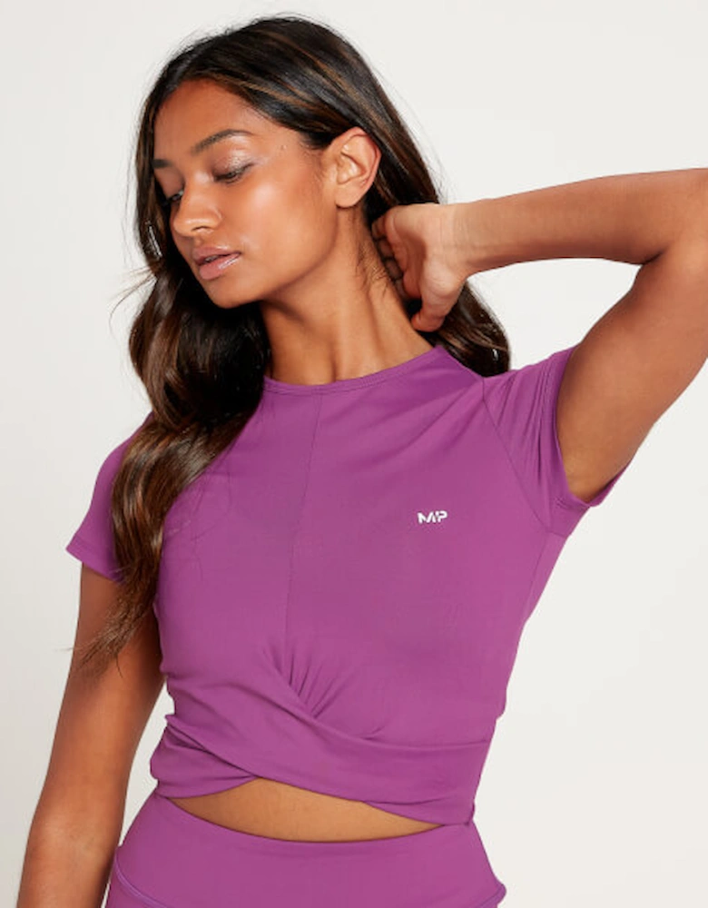 Women's Power Short Sleeve Crop Top - Purple
