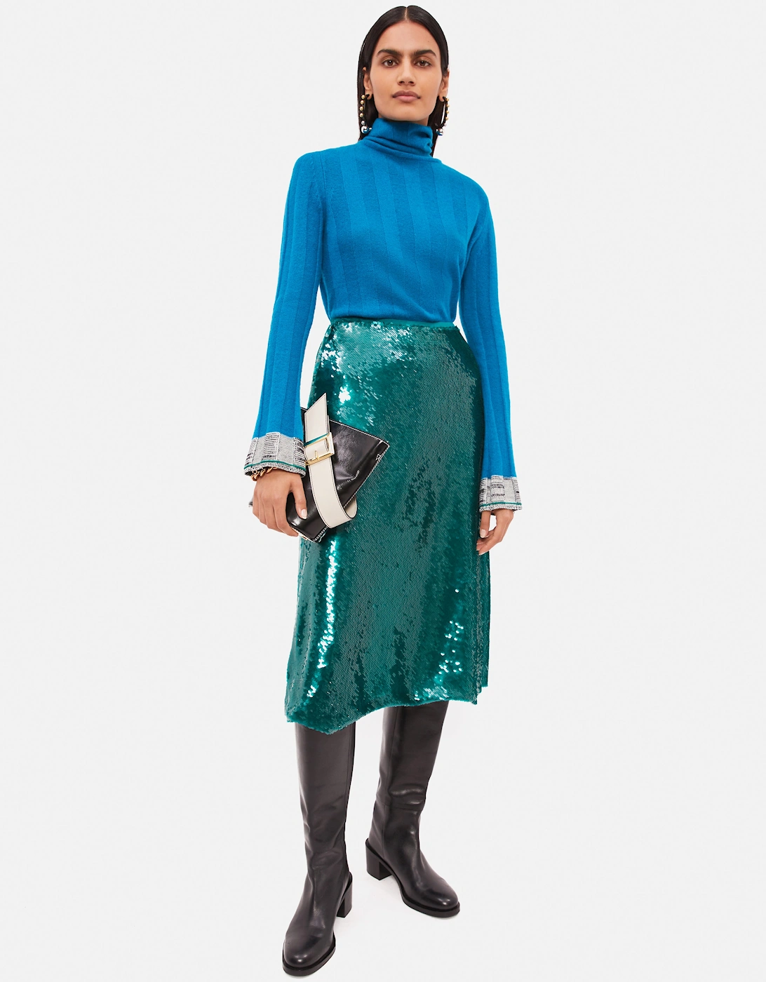 Sequin Midi Skirt | Green, 7 of 6