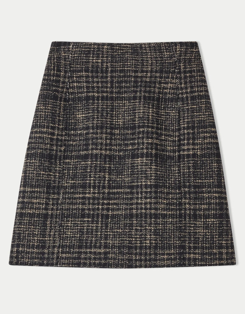 Broken Check Mini Skirt | Black