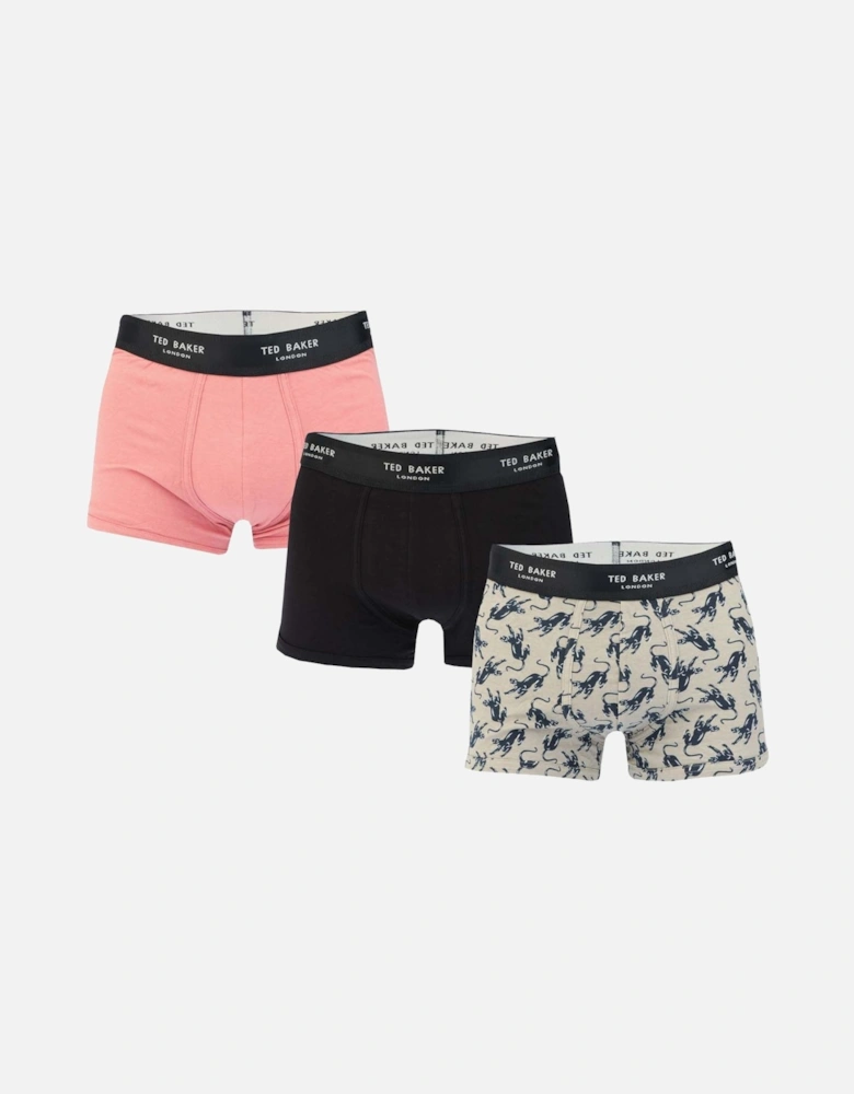 Mens 3-Pack Cotton Boxers - Mens Three Pack Cotton Fashion Trunk