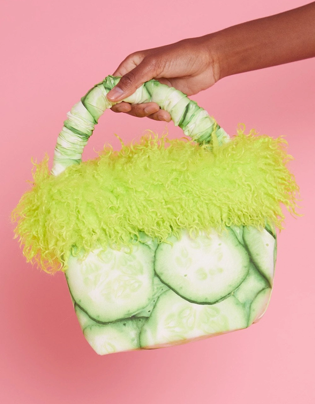 Cucumber Eco Faux Fur Bag