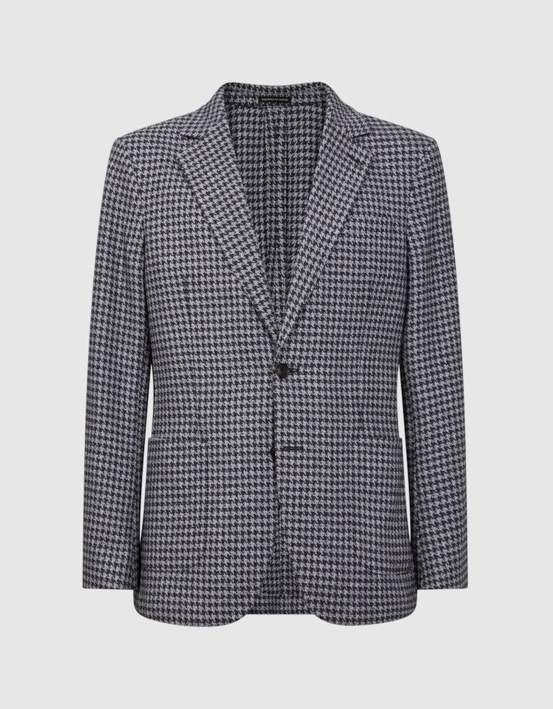 Slim Fit Wool Blend Dogtooth Blazer