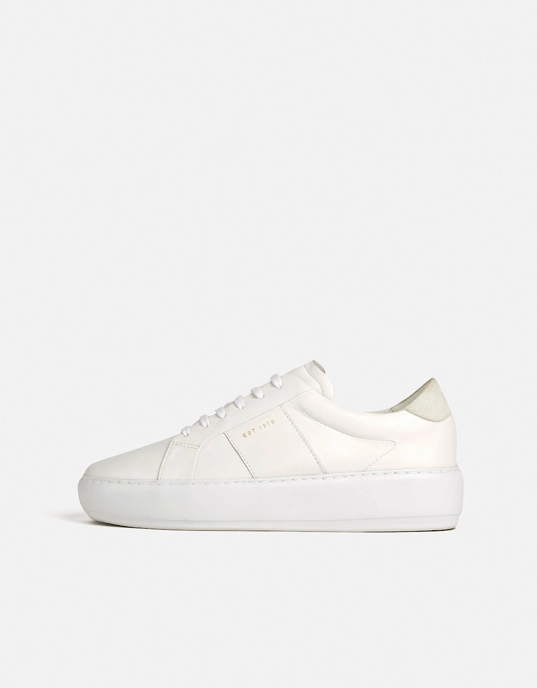 Riva Leather Platform Trainer | White, 2 of 1