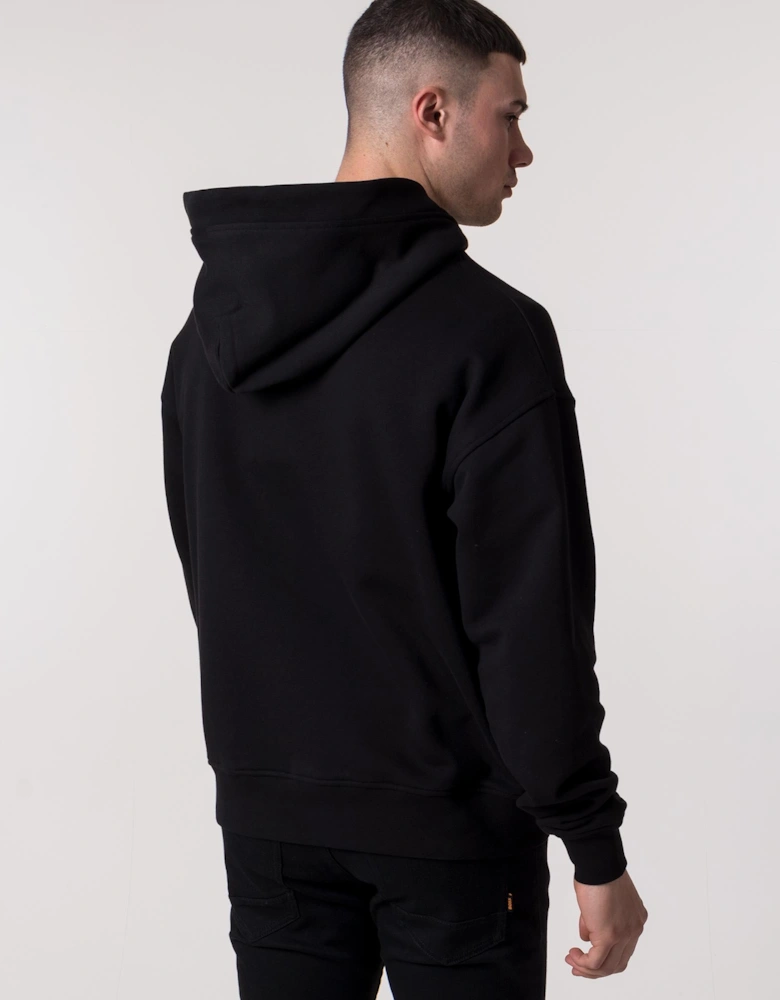 Relaxed Fit Zip Through Rugged Hoodie