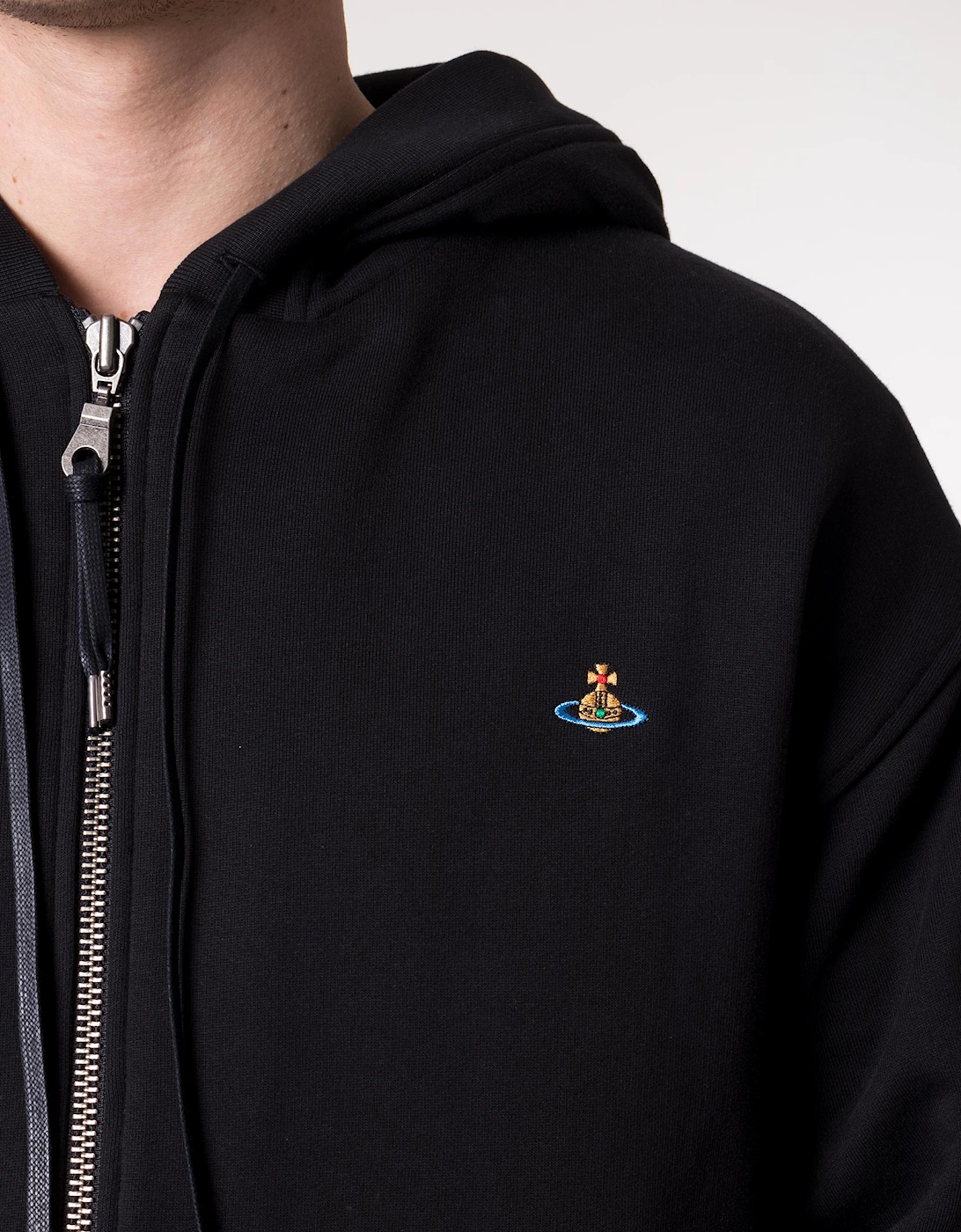 Relaxed Fit Zip Through Rugged Hoodie