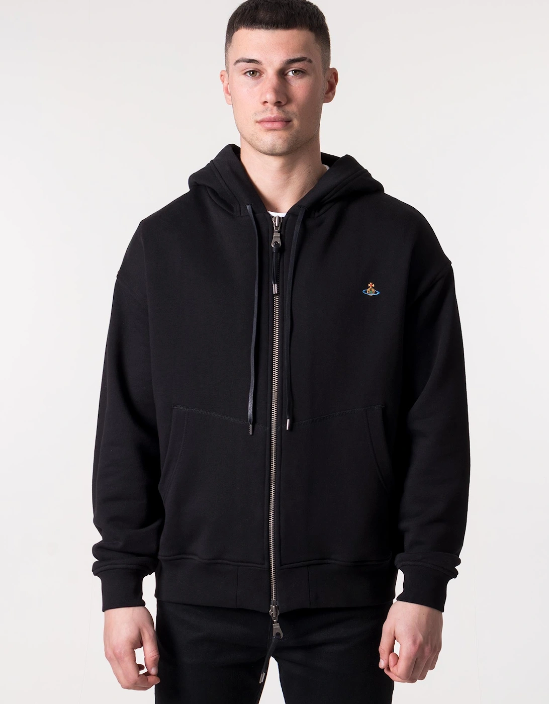 Relaxed Fit Zip Through Rugged Hoodie