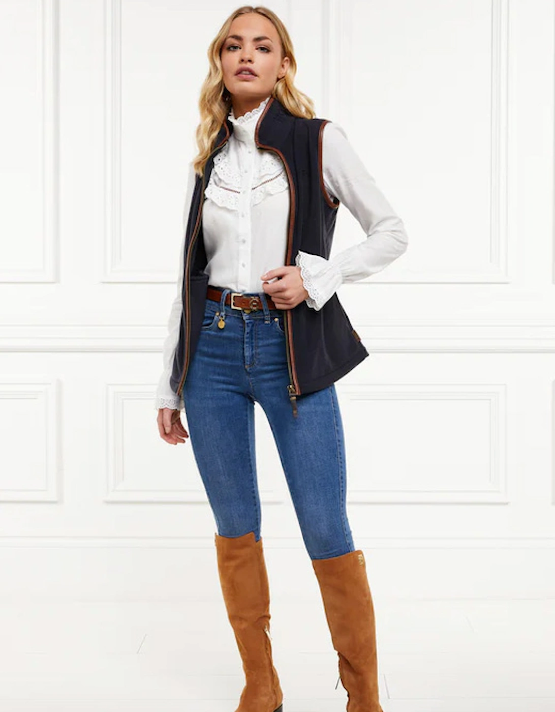 Country Fleece Gilet Navy