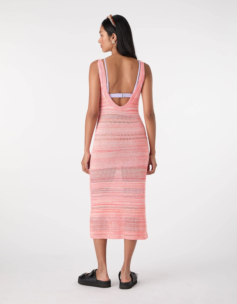 Elora Crochet Dress in Pink