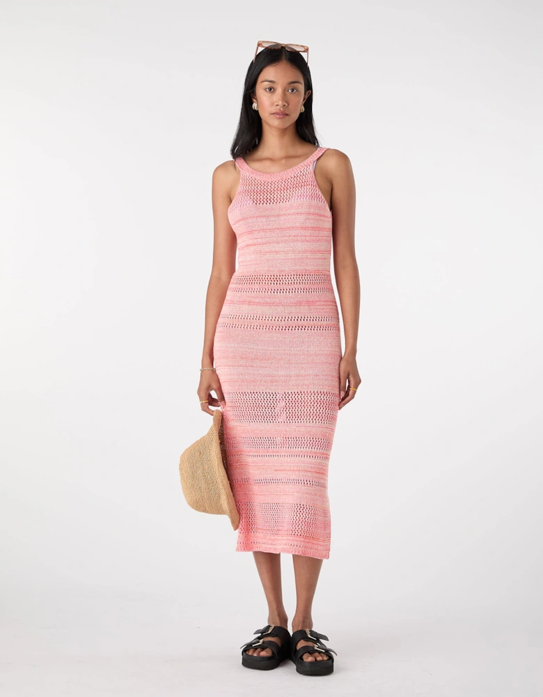 Elora Crochet Dress in Pink