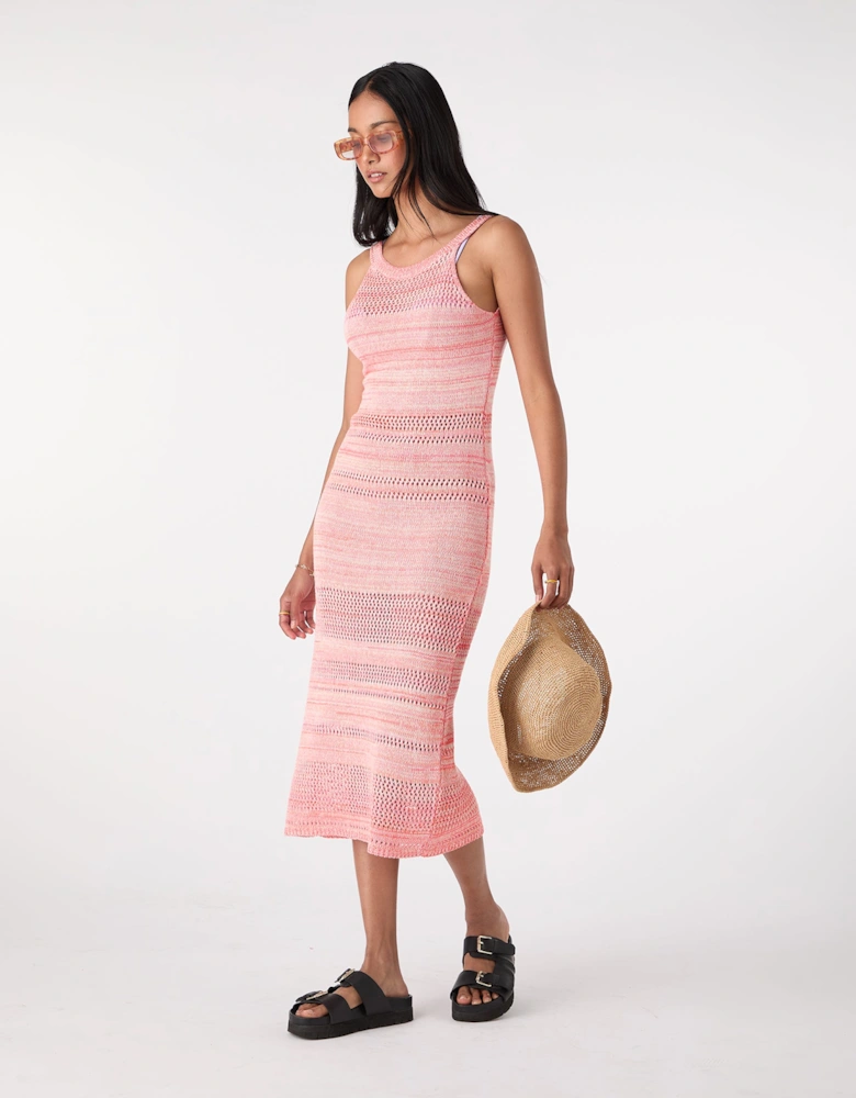 Elora Crochet Dress in Pink