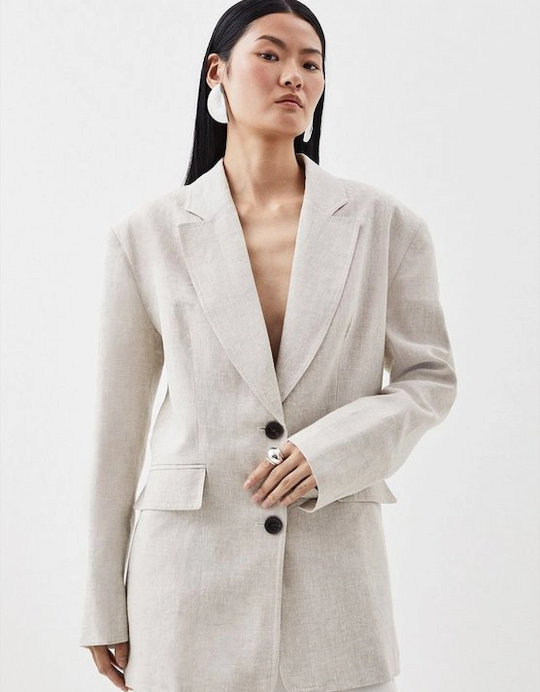 Linen Single Breasted Tailored Jacket, 5 of 4