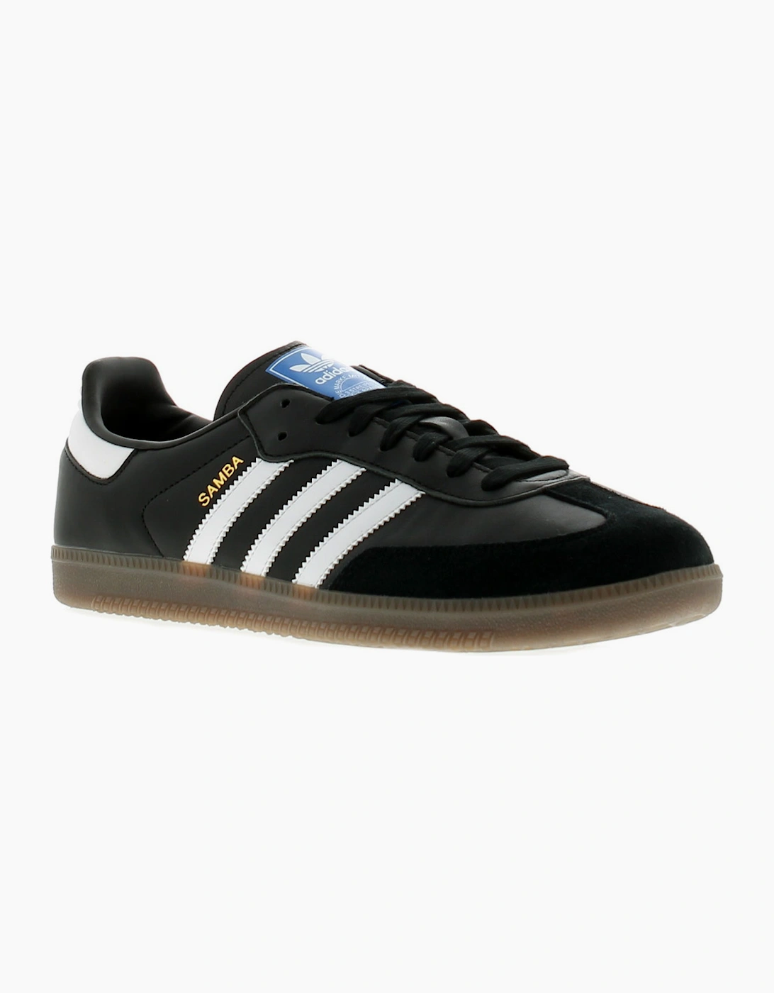 Men's Adidas Originals Mens Trainers Samba OG Leather Lace Up black white UK Size - Size: 10