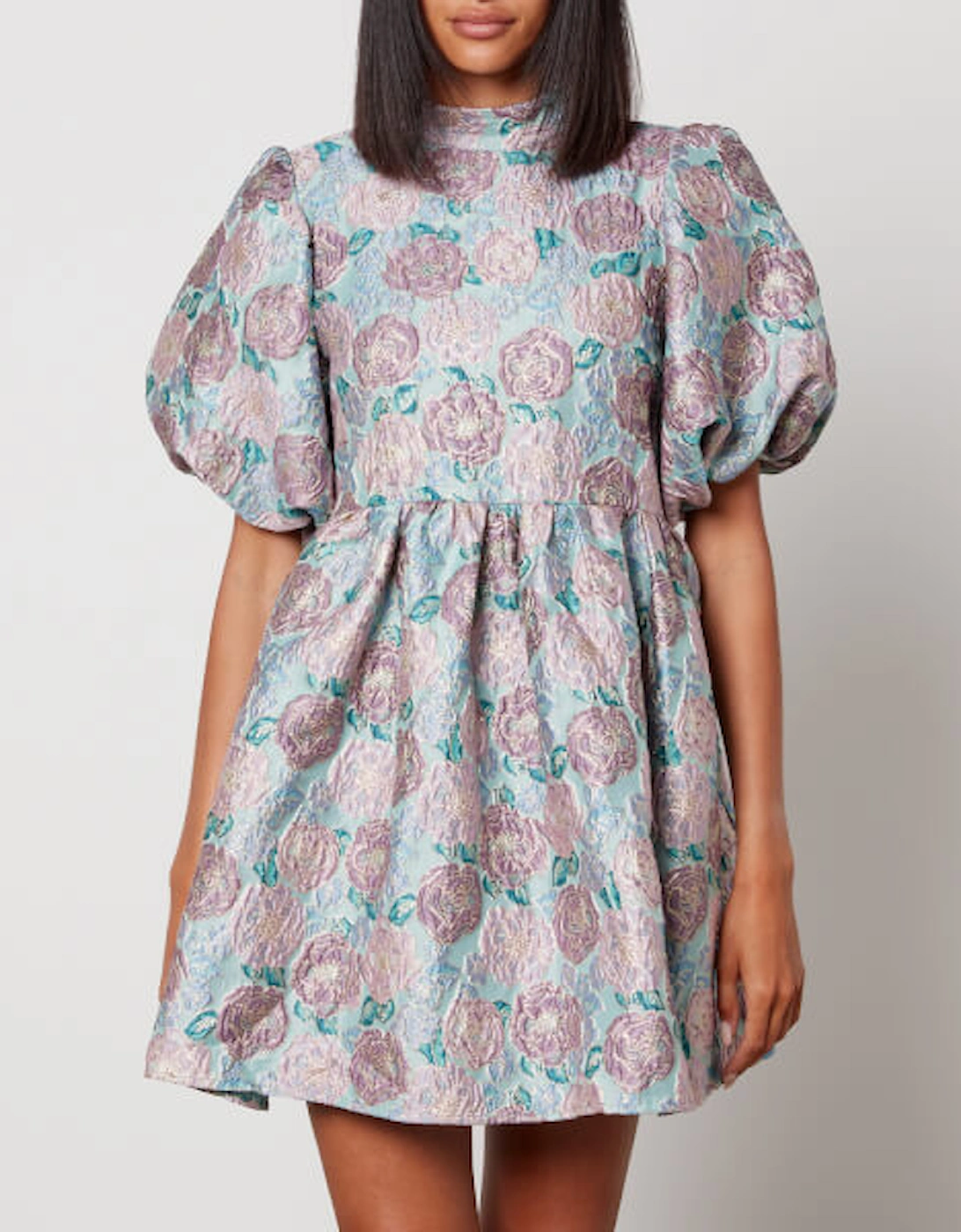 Dream Iceland Poppy Floral-Brocade Mini Dress, 2 of 1