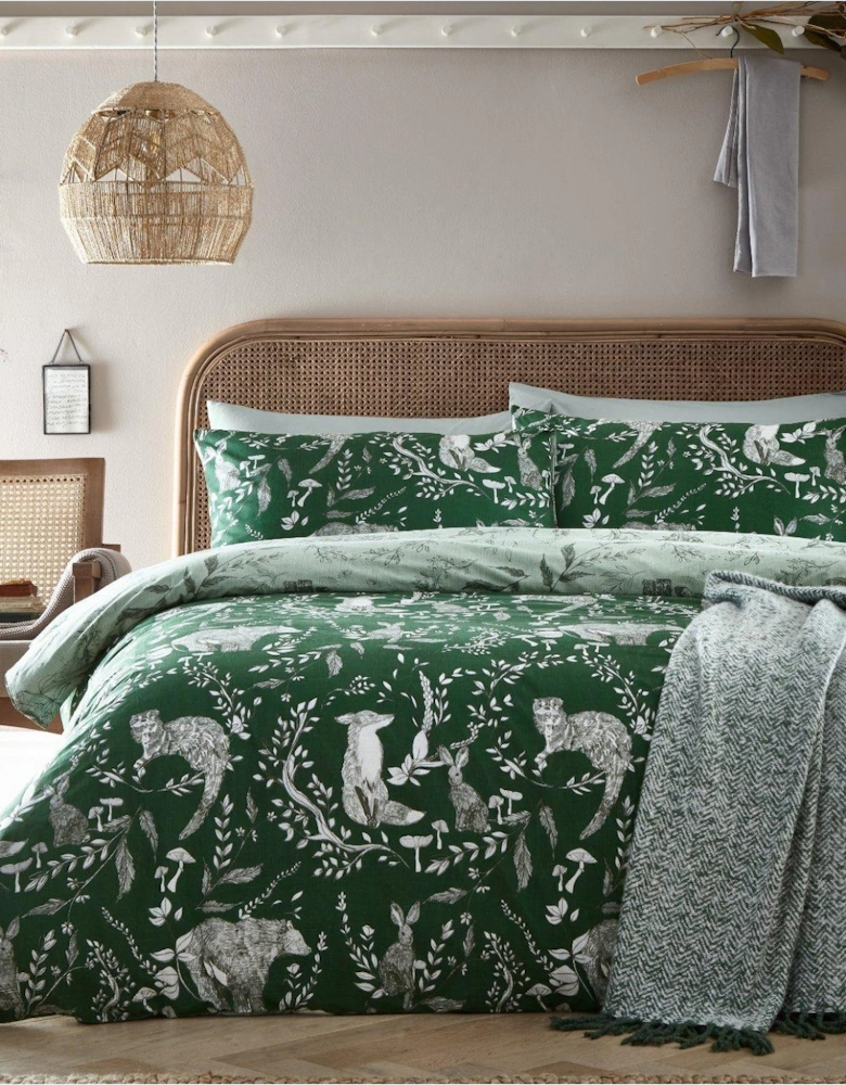 Buckthorn Evergreen Duvet Cover Set - Green