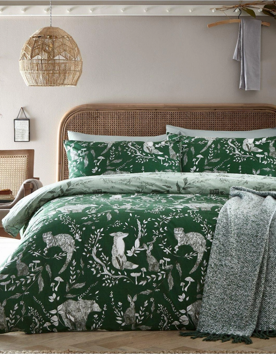 Buckthorn Evergreen Duvet Cover Set - Green, 3 of 2