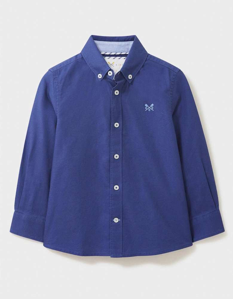 Boys Mini Me Oxford Long Sleeve Shirt - Navy