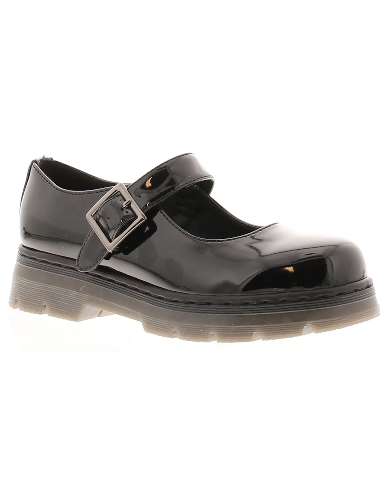 Girls School Shoes twister black UK Size