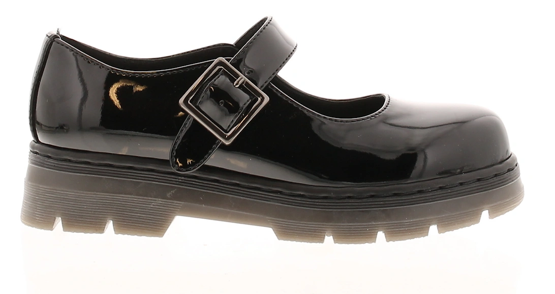 Girls School Shoes twister black UK Size