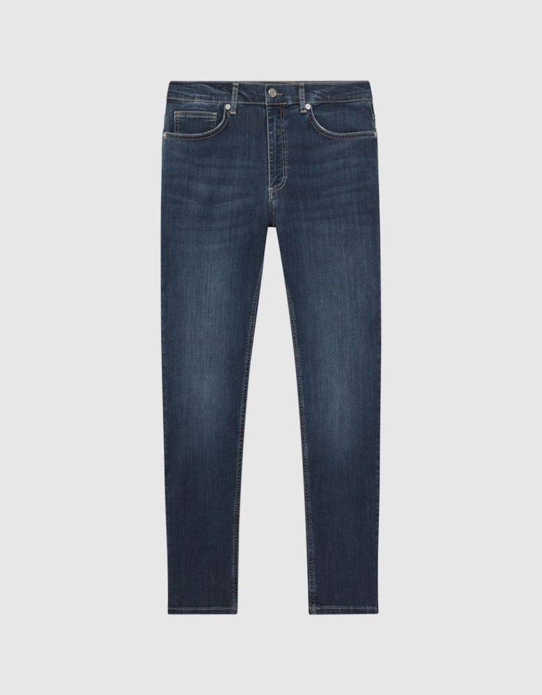 Slim Fit Washed Jersey Jeans