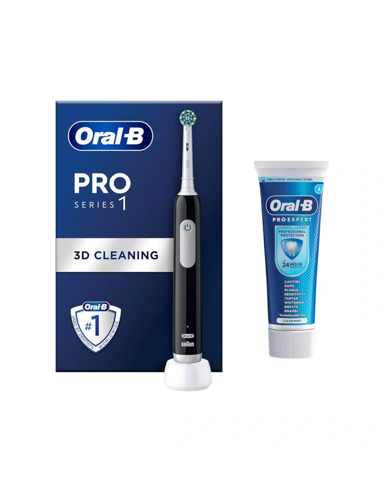 Oral-B Pro 1 Cross Action Black + Pro Ex Paste