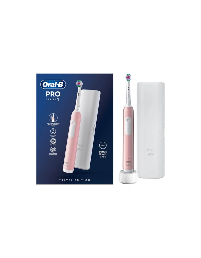 Oral-B Pro 1 3D White Pink (+Travel Case)