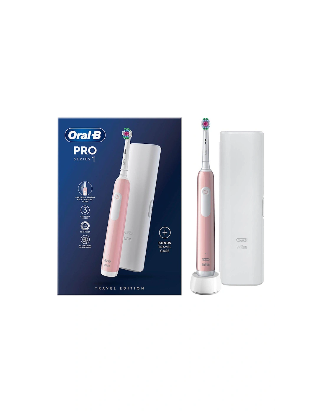 Oral-B Pro 1 3D White Pink (+Travel Case), 2 of 1