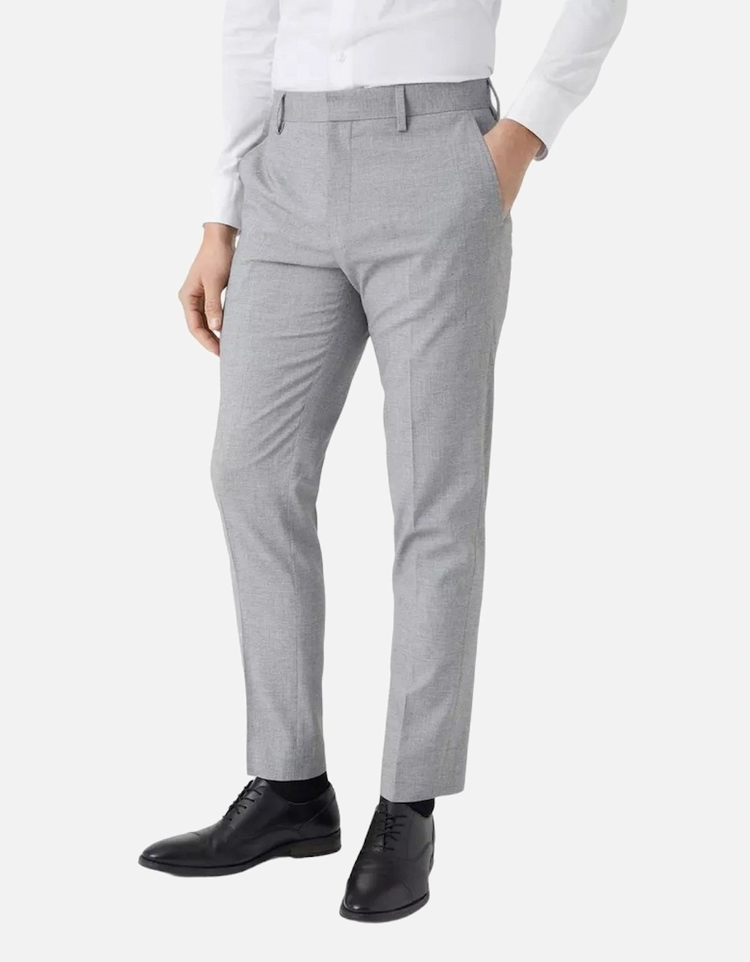 Mens Textured Slim Suit Trousers, 4 of 3