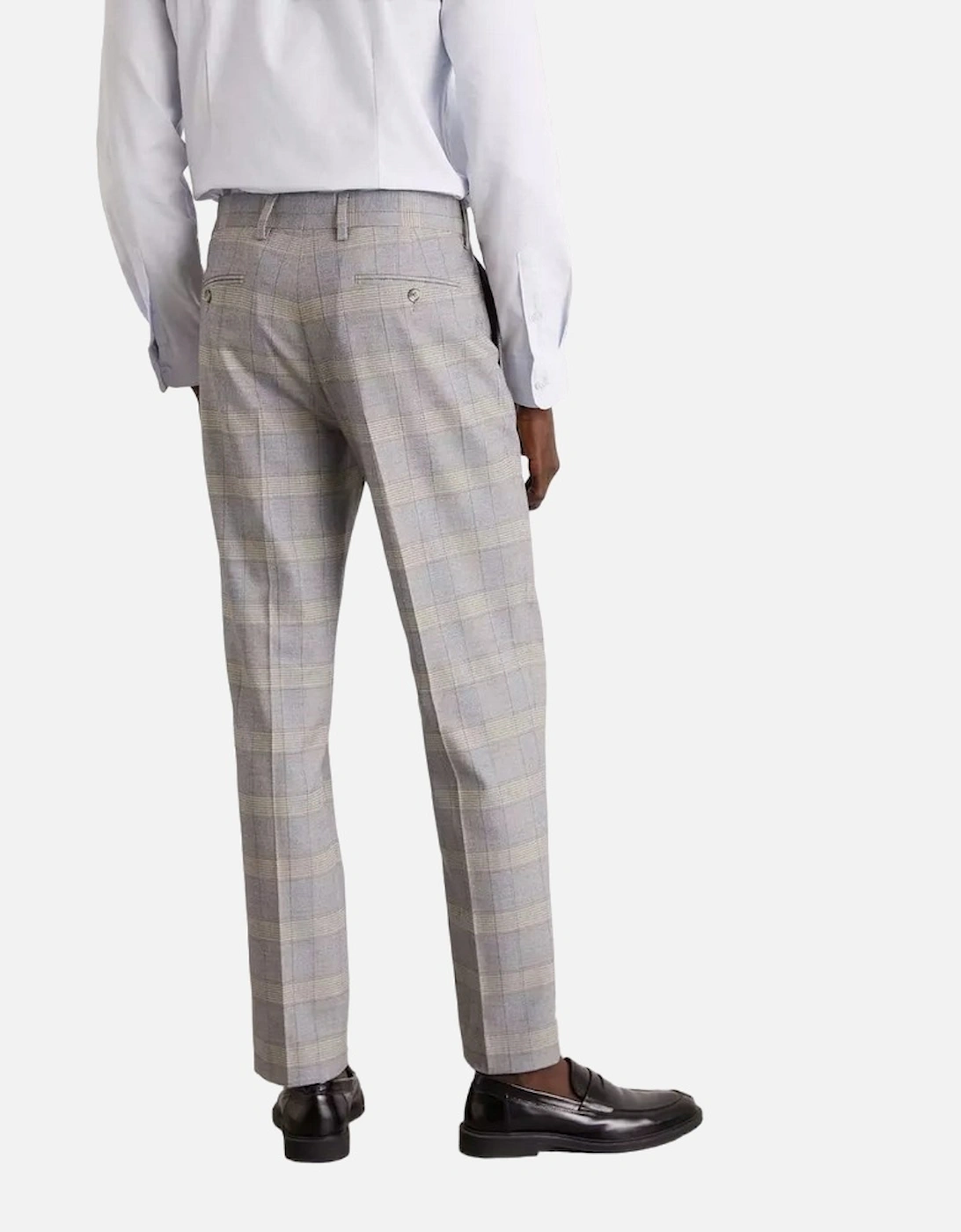 Mens Checked Slim Suit Trousers