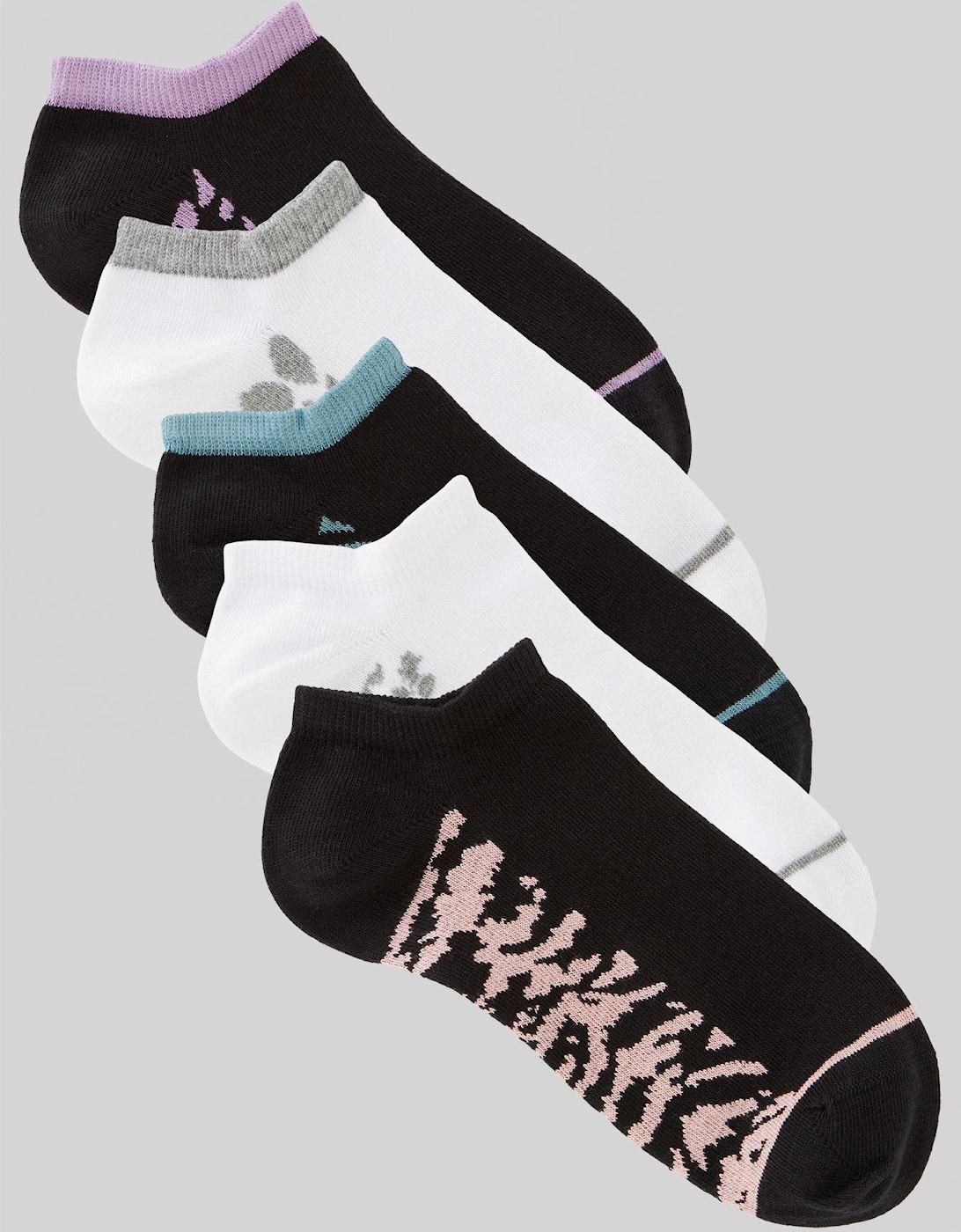 5 Packtrainer Socks With Printed Sole - Black, 2 of 1