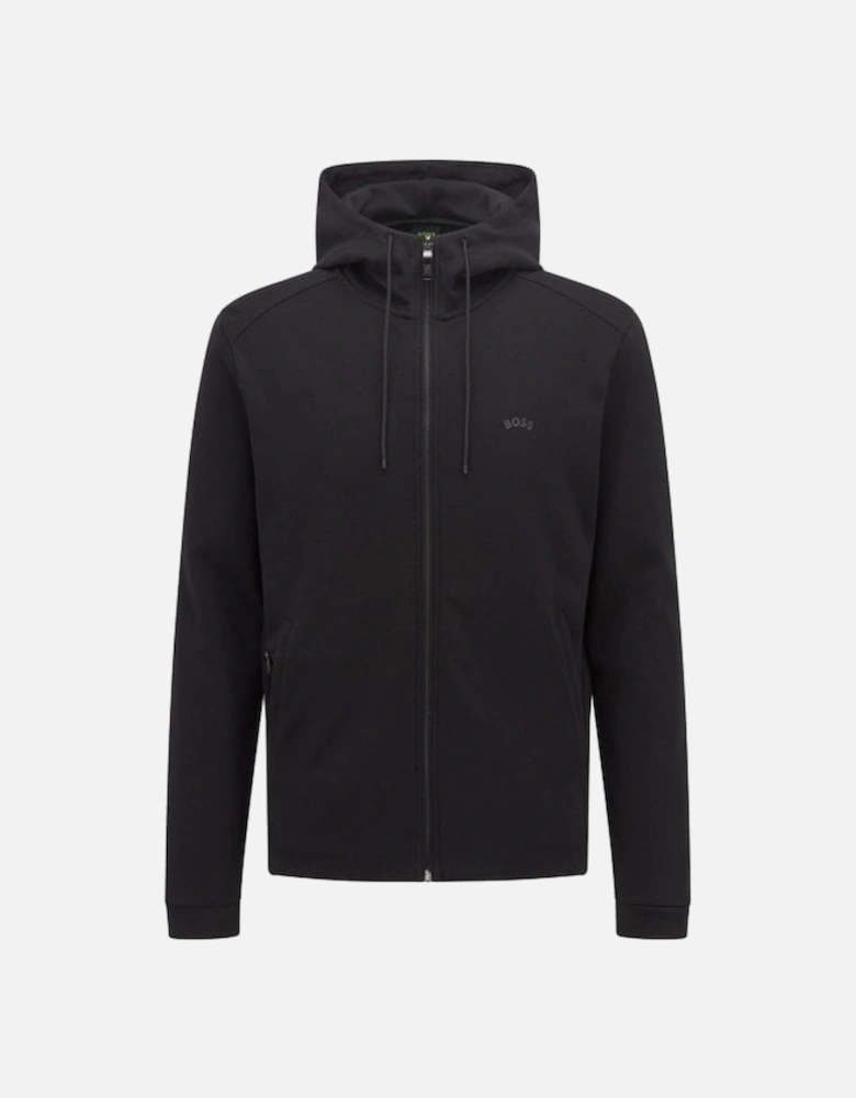 BOSS Saggy Curved Zip Hooded Sweat - Black