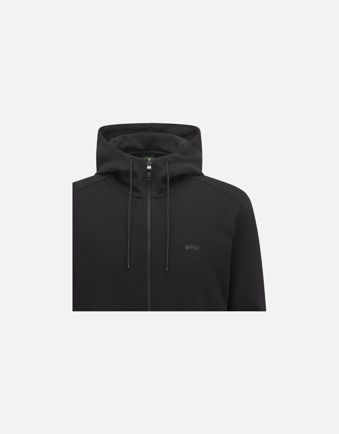 BOSS Saggy Curved Zip Hooded Sweat - Black