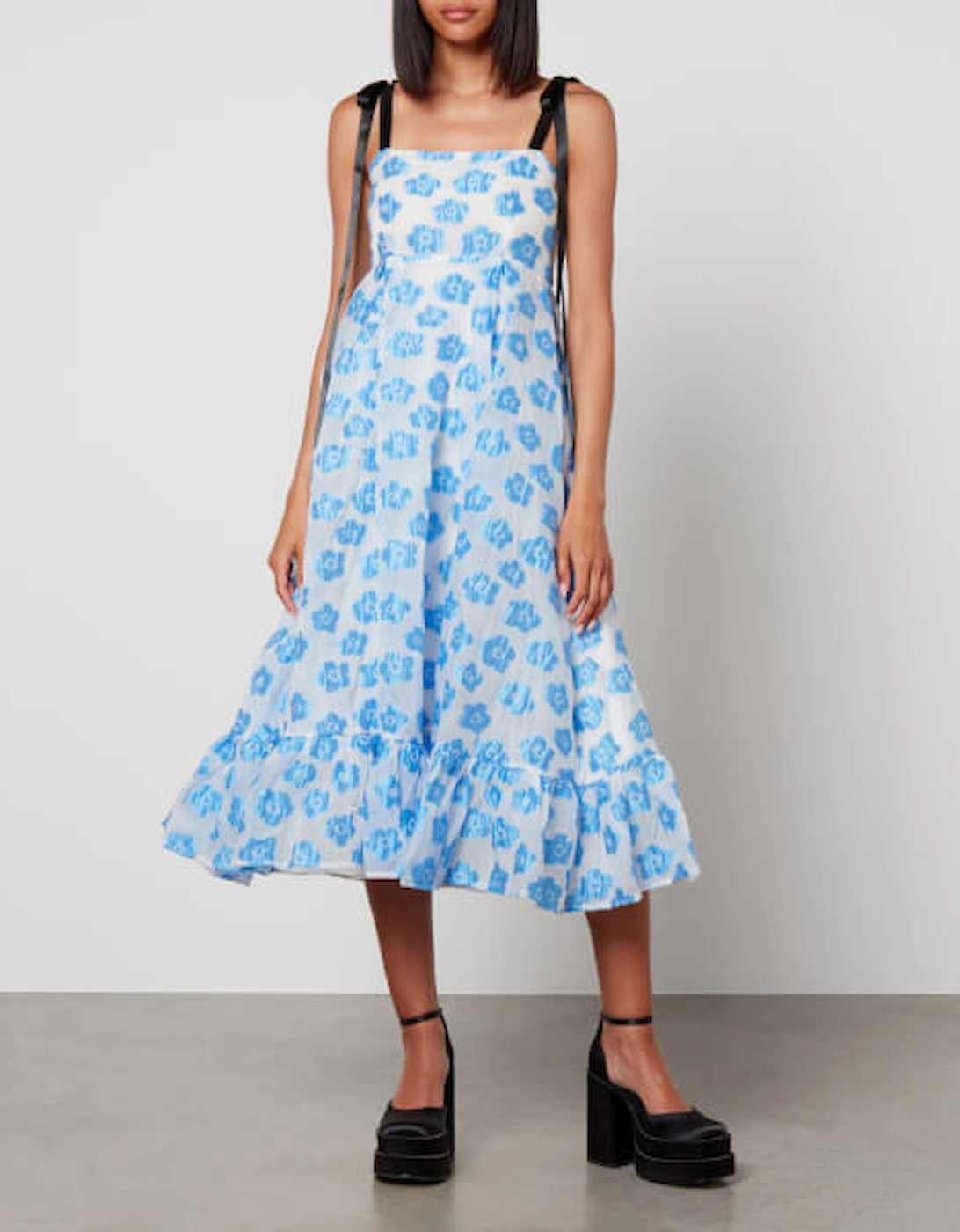 Sweep Floral-Jacquard Dress, 2 of 1