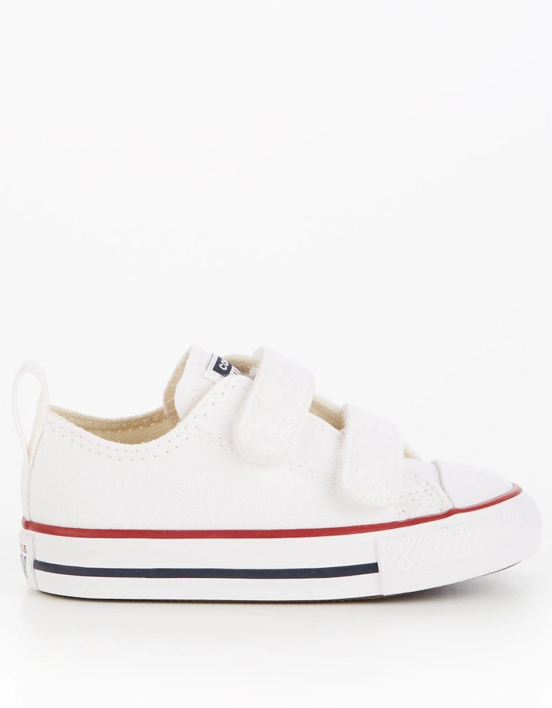 Infant Unisex Easy-On Velcro Canvas Ox Trainers - White
