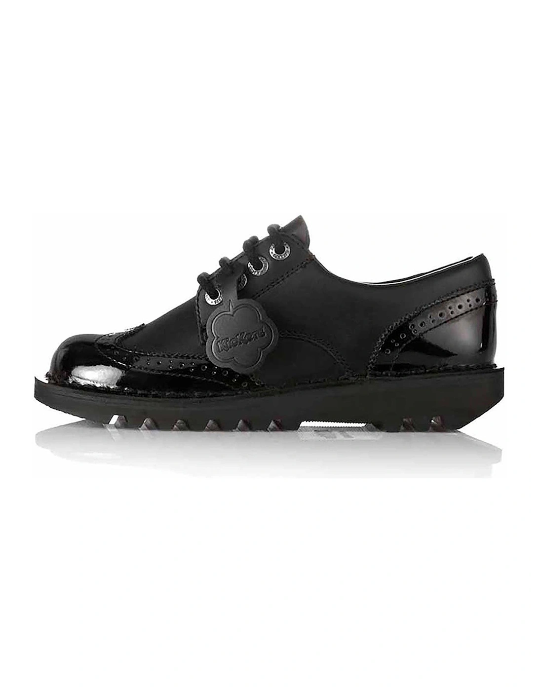 Kick Lo Brogue Leather Flat Shoe - Black, 3 of 2