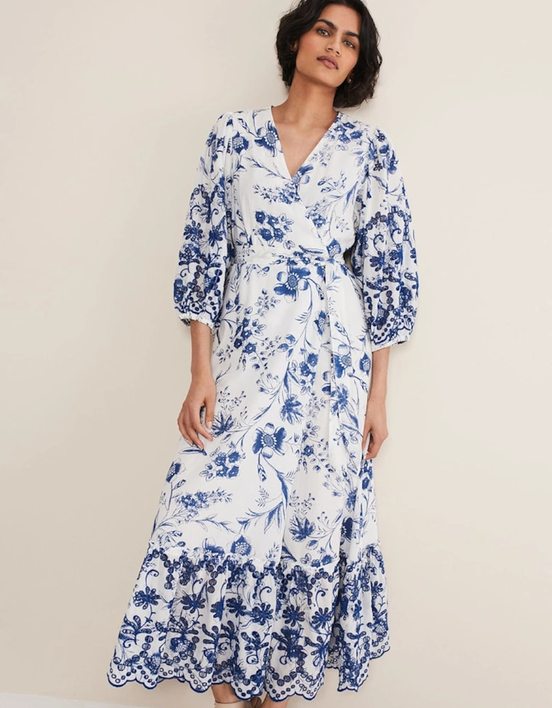 Abriella Floral Broderie Midi Dress