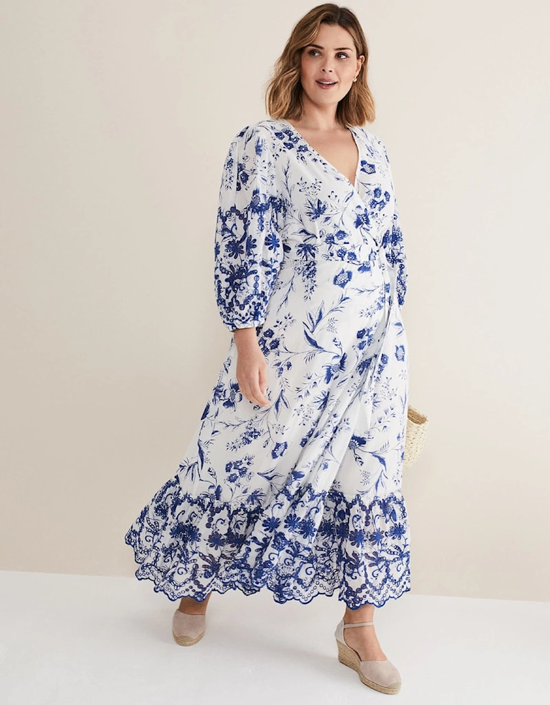 Abriella Floral Broderie Midi Dress