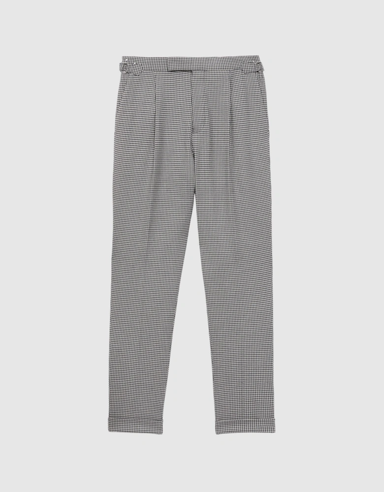 Slim Fit Puppytooth Adjuster Trousers