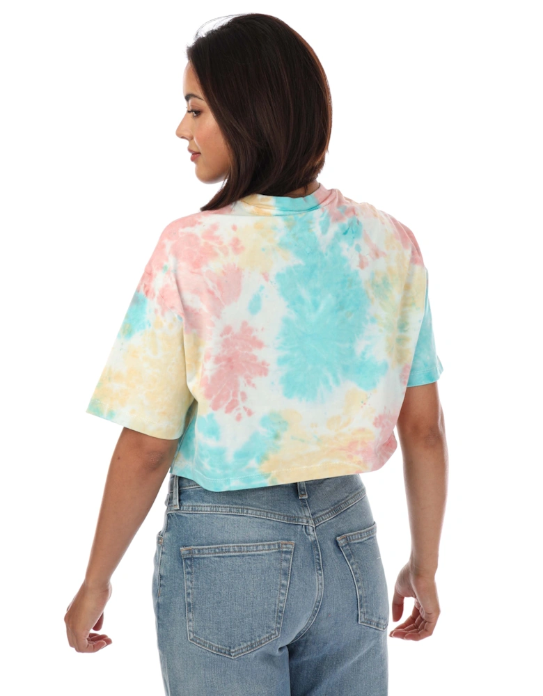 Womens Tie-Dye Oversized Cropped T-Shirt
