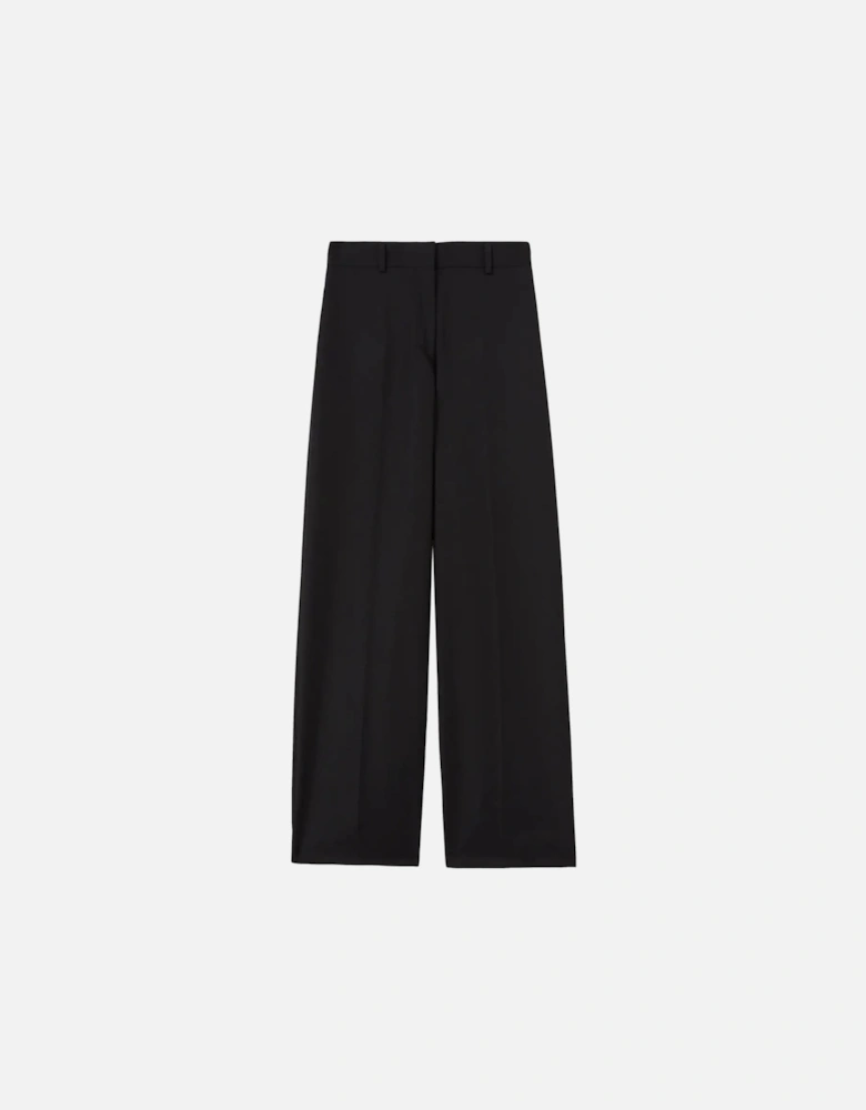 High-rise Straight-leg Trousers Black