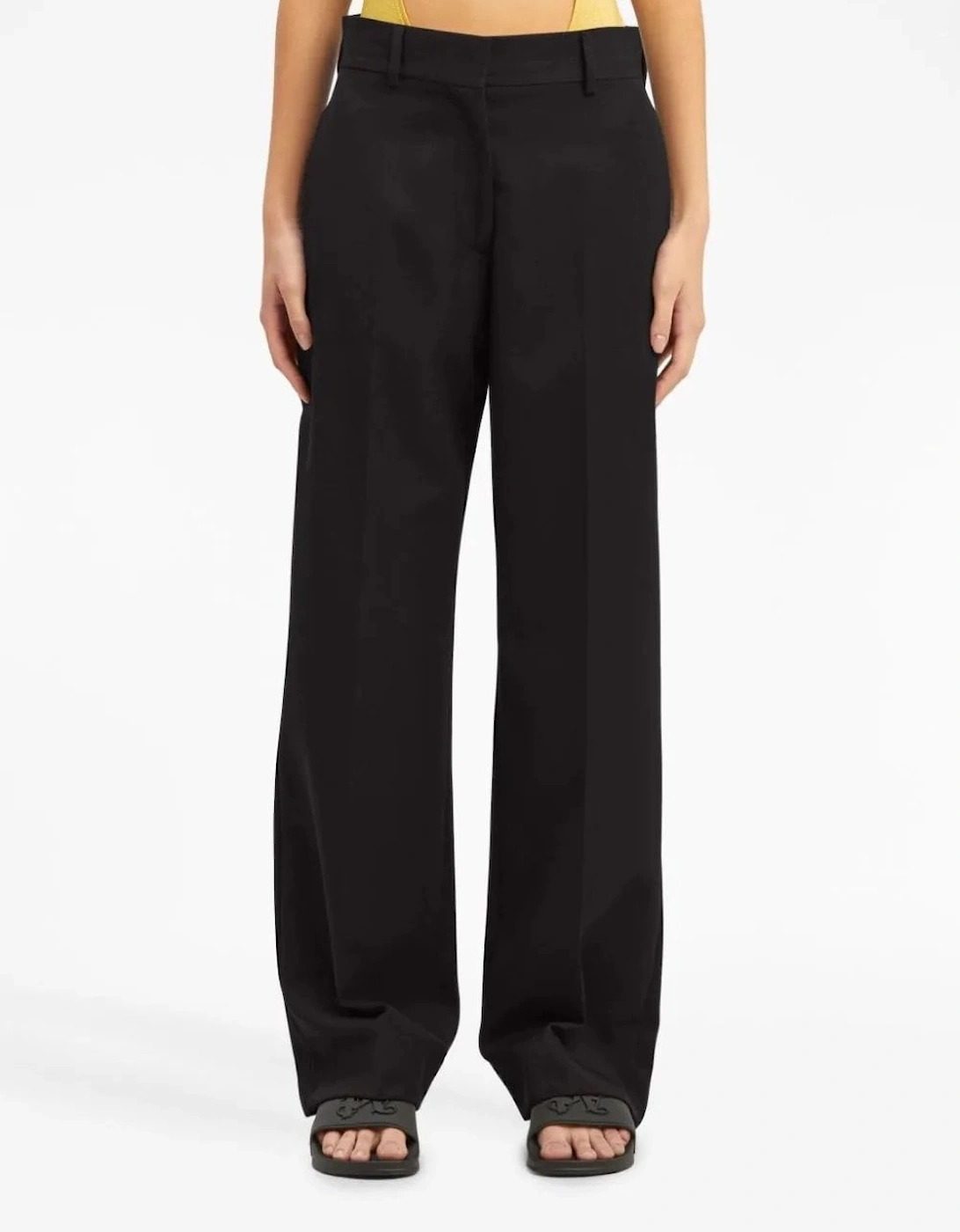 High-rise Straight-leg Trousers Black