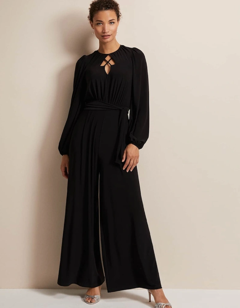 Janece Black Wide Leg Jumpsuit