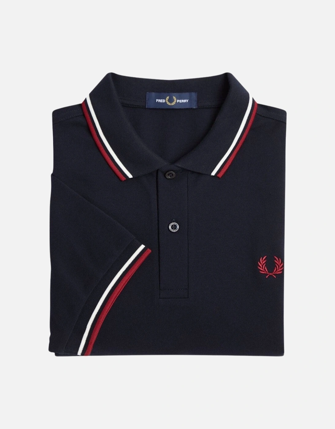 M3600 Twin Tipped FP Polo - Navy/White/Red
