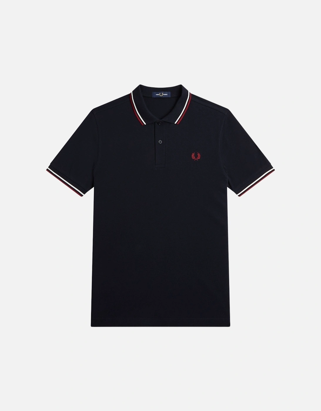 Men's Fred Perry M3600 Twin Tipped Polo - Navy/White/Red - Size: 38