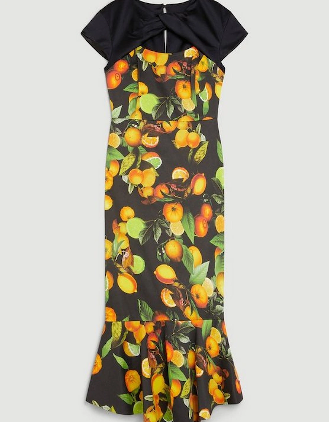 Italian Signature Stretch Citrus Contrast Midi Dress
