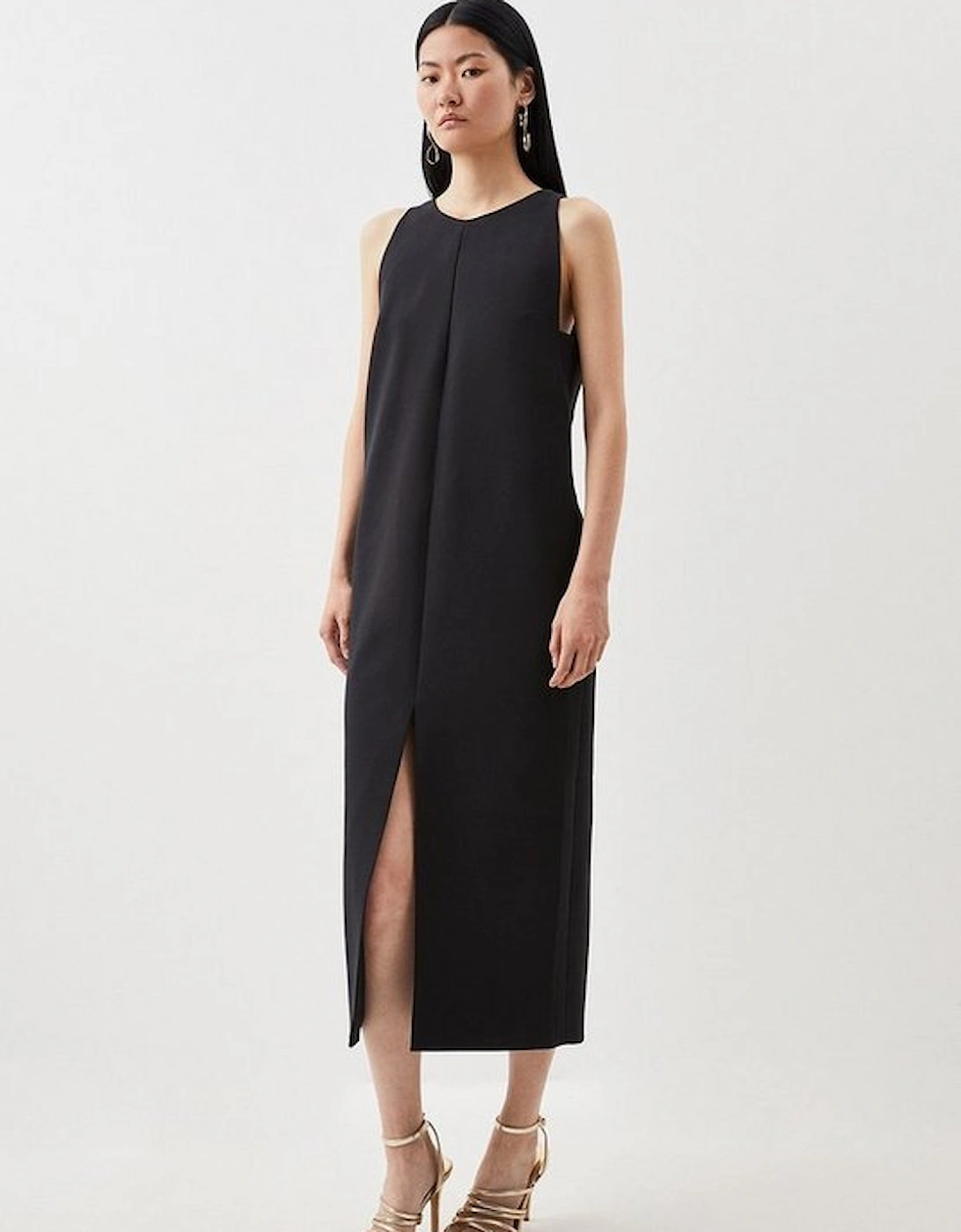 Compact Stretch Clean Sleeveless Midi Dress, 5 of 4