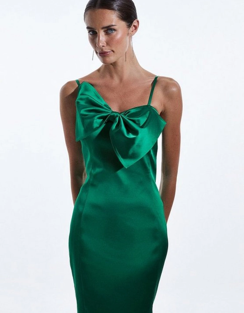 Italian Satin Statement Bow Mini Dress
