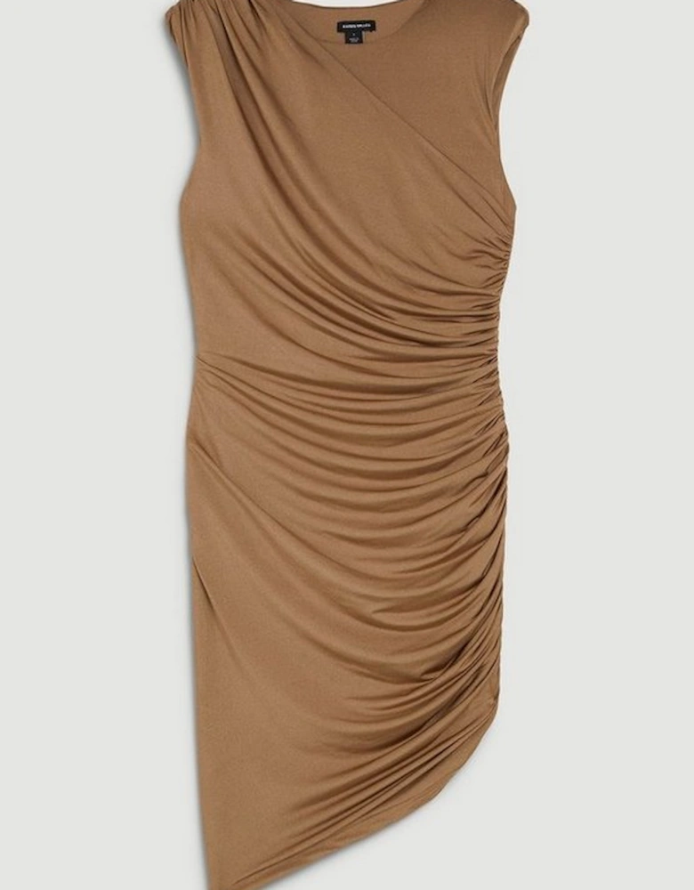 Jersey Crepe Draped Mini Dress